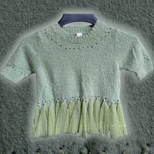 Tia Cibani Kids Girls ½ Sleeve Sweater, Size 7-8, Sage Green